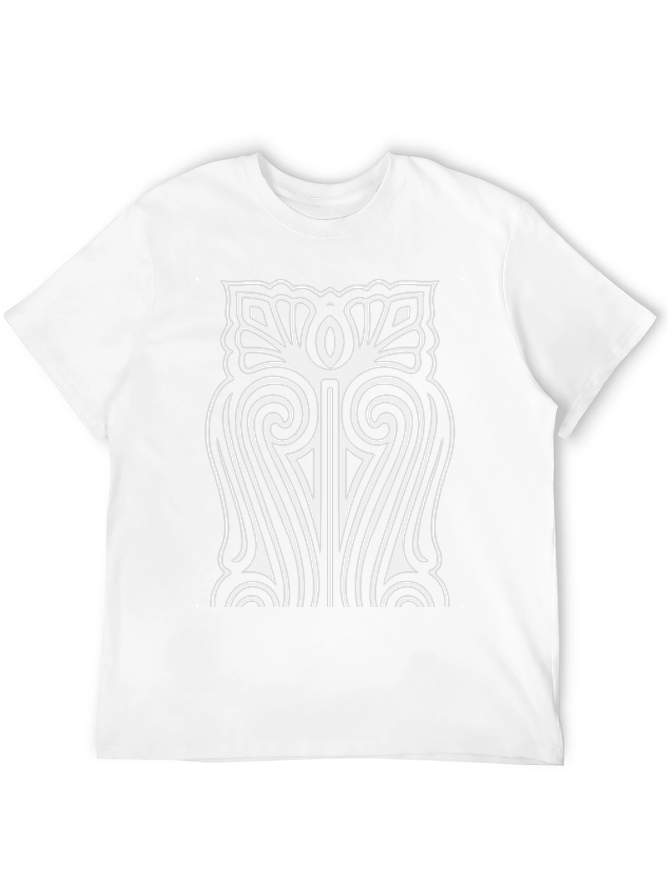 Abstract White Art Print Black T-Shirt