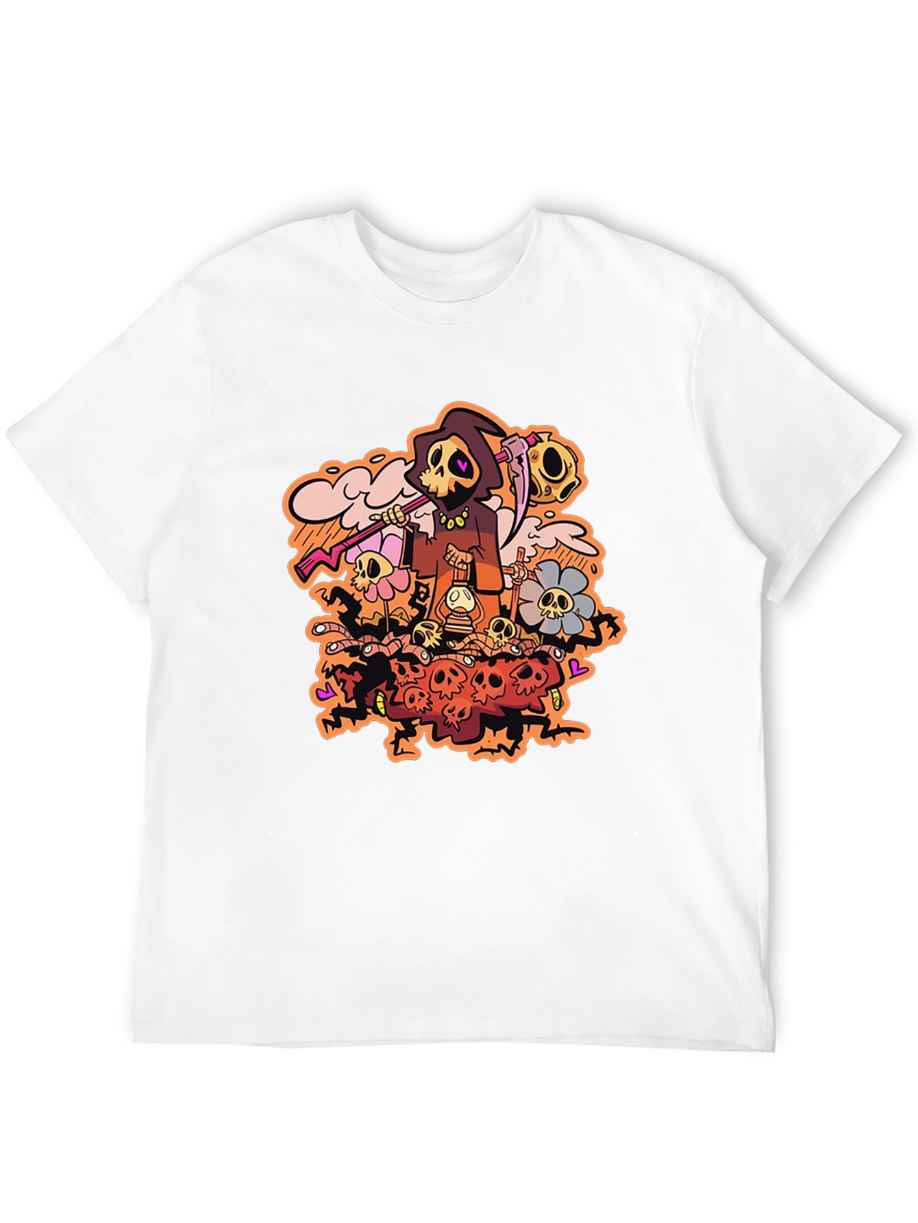 Grim Reaper Graphic Print Black T-Shirt