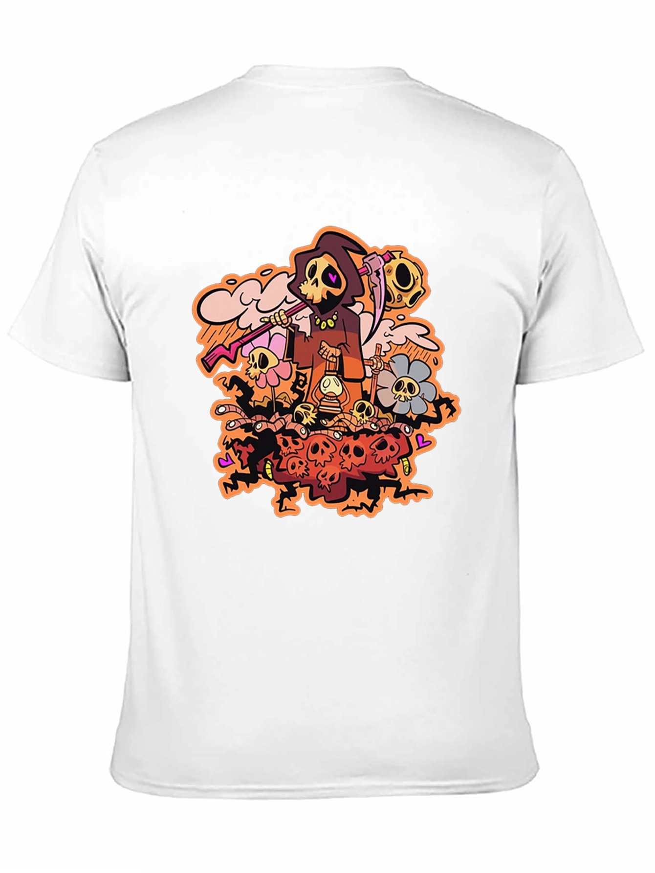 Grim Reaper Graphic Print Black T-Shirt