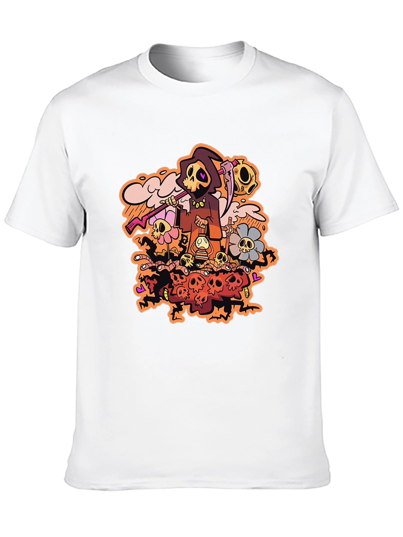 Grim Reaper Graphic Print Black T-Shirt