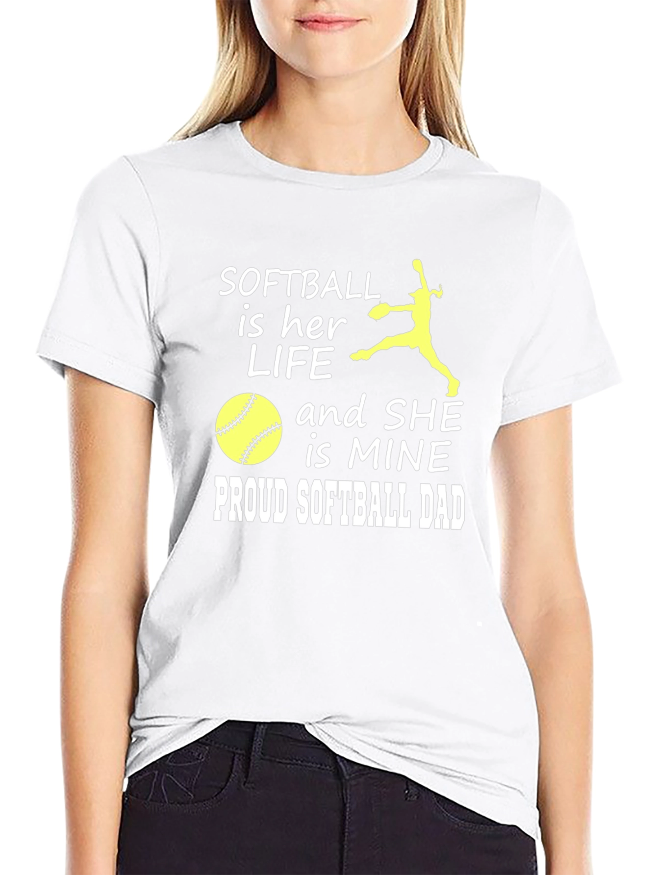 Softball Dad Tee - Her Life My Heart