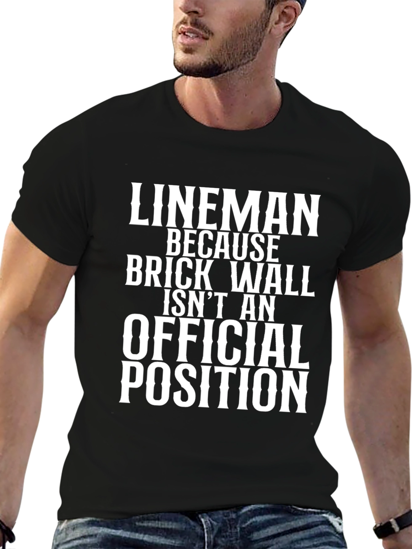 Lineman Brick Wall Funny Football T-Shirt