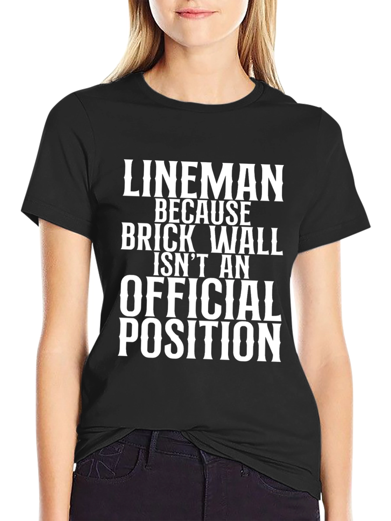 Lineman Brick Wall Funny Football T-Shirt