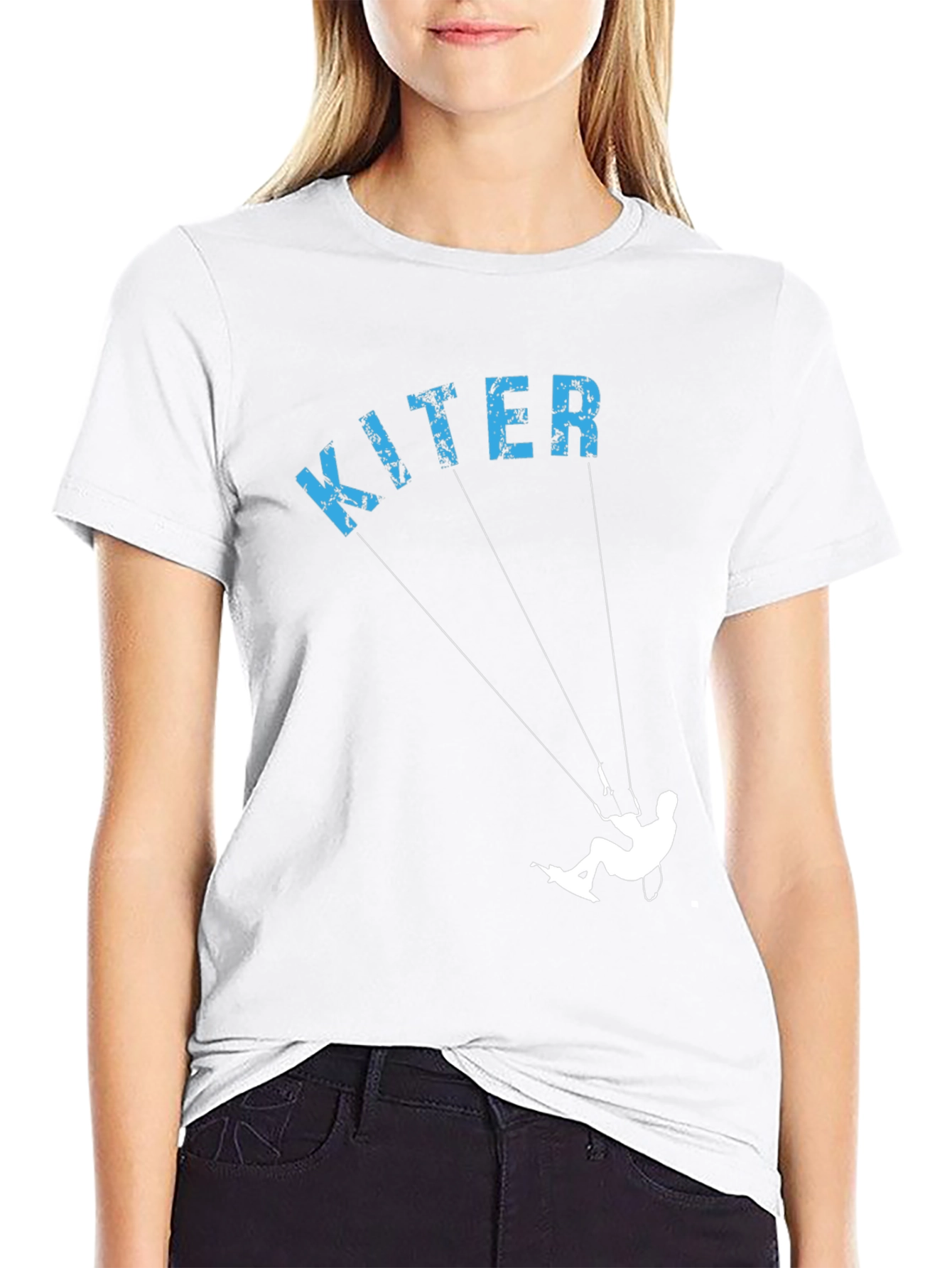 Kiter Graphic Tee - Black Cotton T-Shirt
