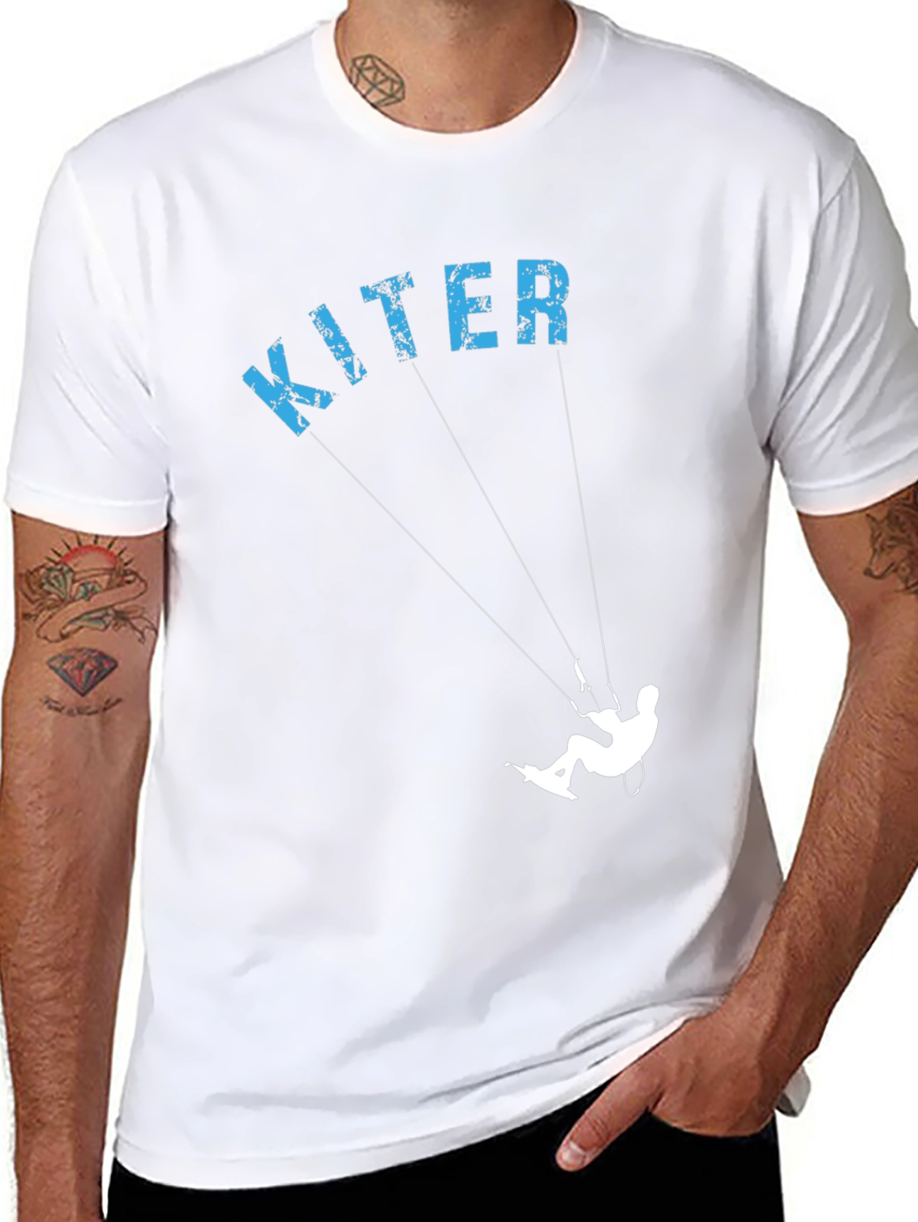 Kiter Graphic Tee - Black Cotton T-Shirt