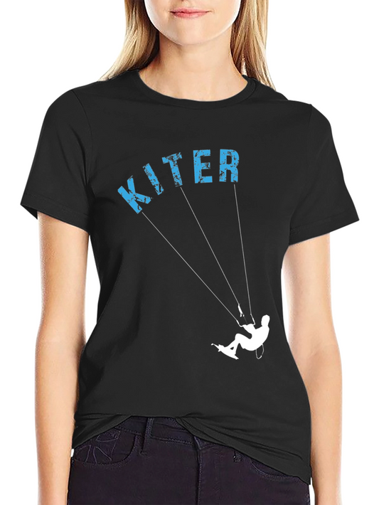 Kiter Graphic Tee - Black Cotton T-Shirt