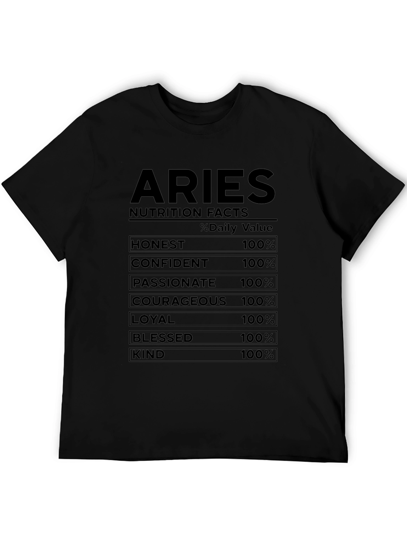 Aries Zodiac Nutrition Facts T-Shirt