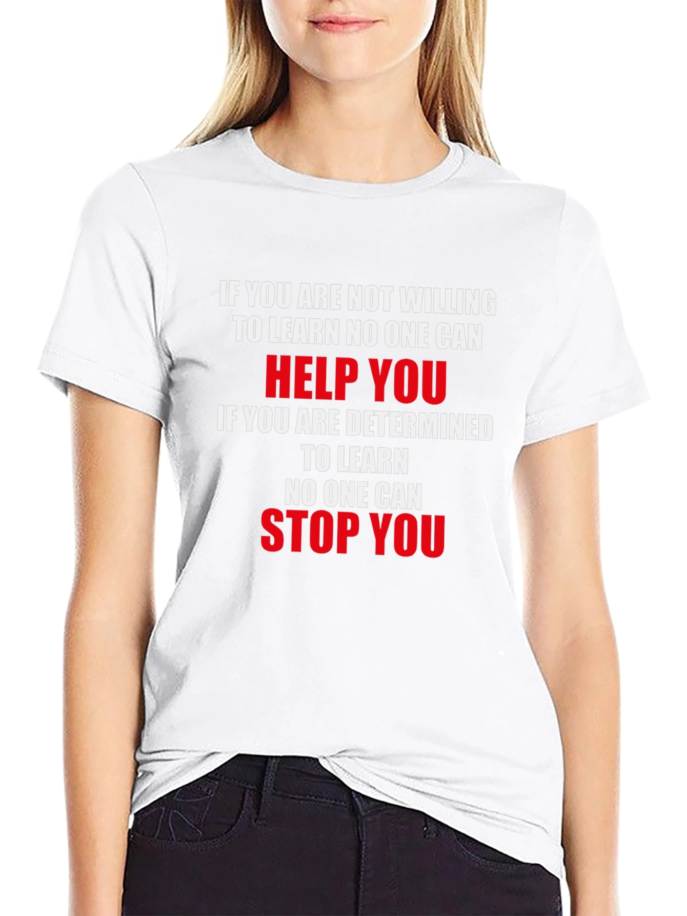 Motivational Graphic Tee - Learning and Determination