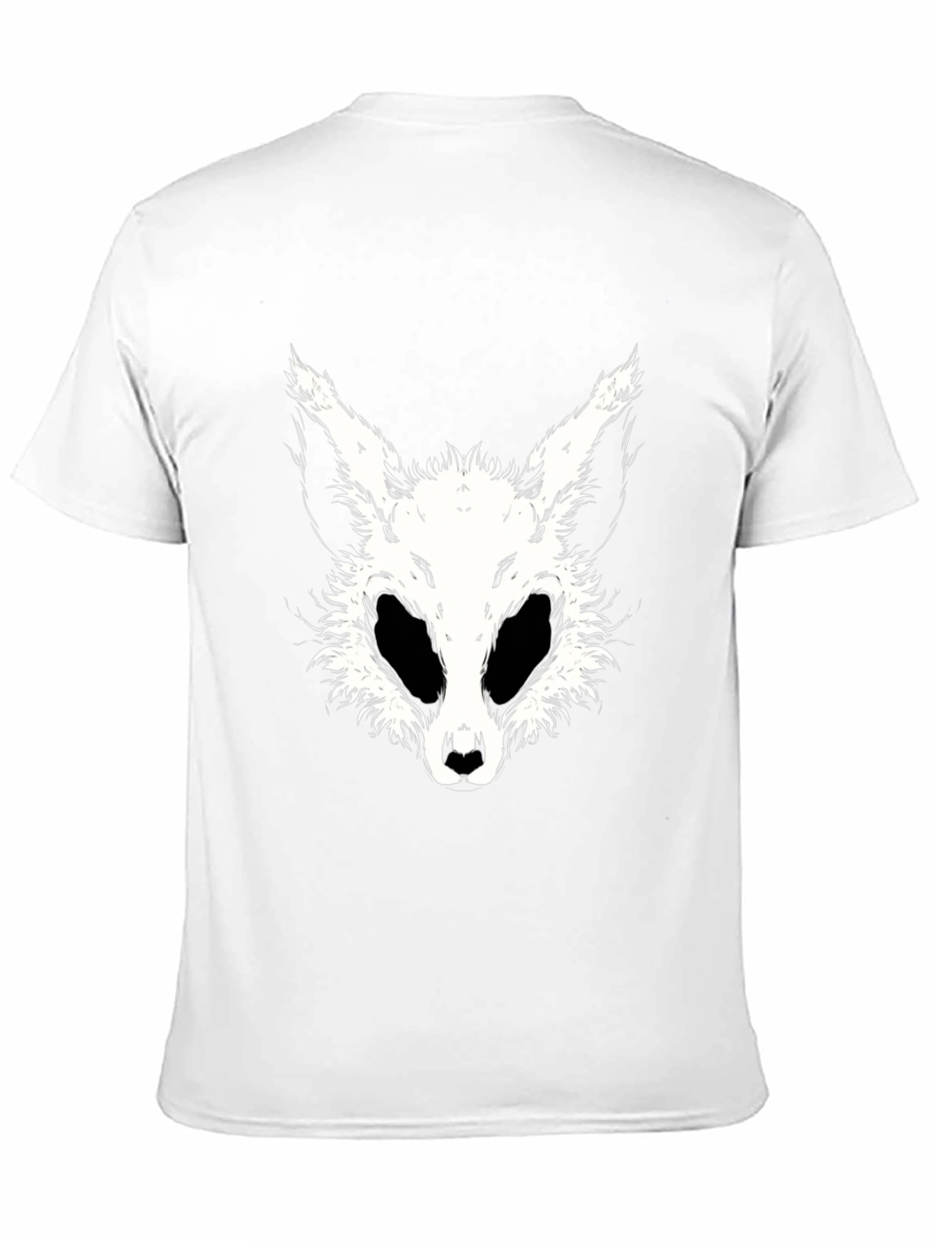 Black T-Shirt with White Animal Face Graphic