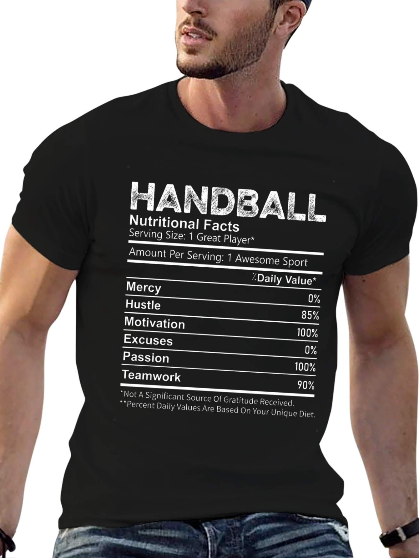 Handball Nutritional Facts T-Shirt: Great Player Edition