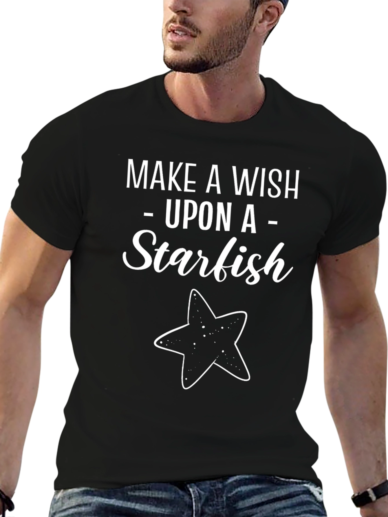 Make a Wish Upon a Starfish Black T-Shirt