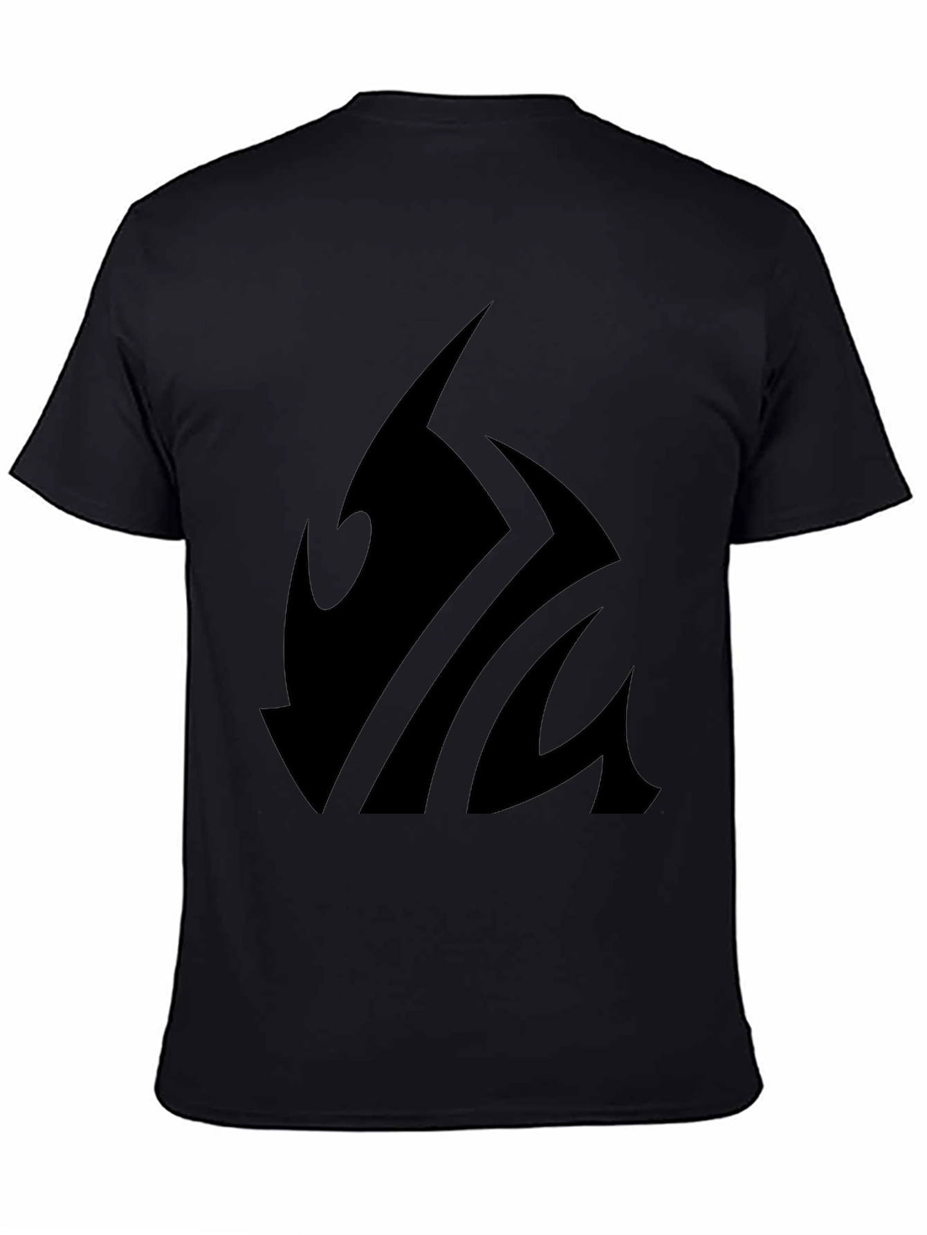 Black T-Shirt with Abstract Graphic Print - Casual Wear