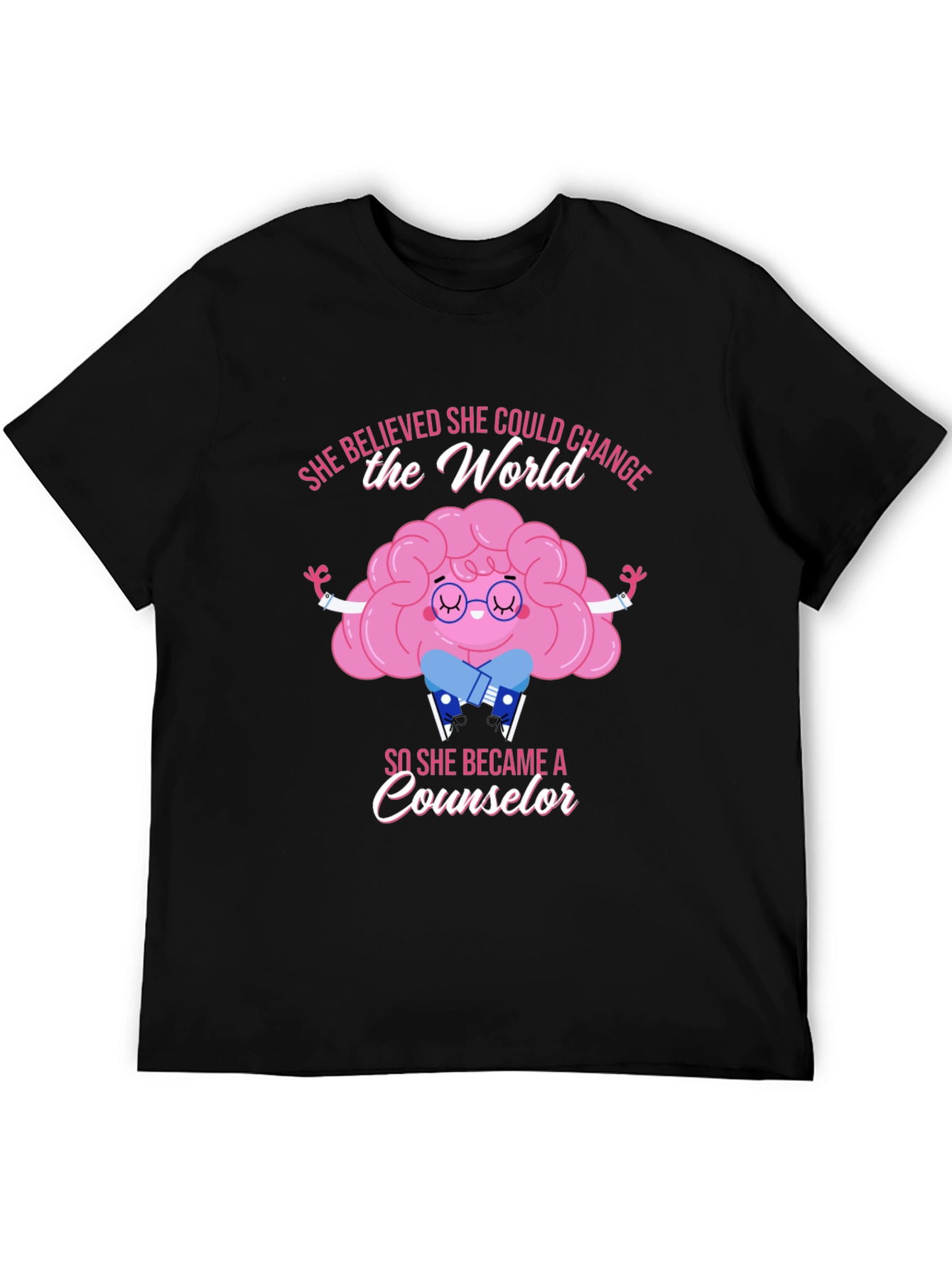 Counselor Brain Graphic T-Shirt - She Believed...