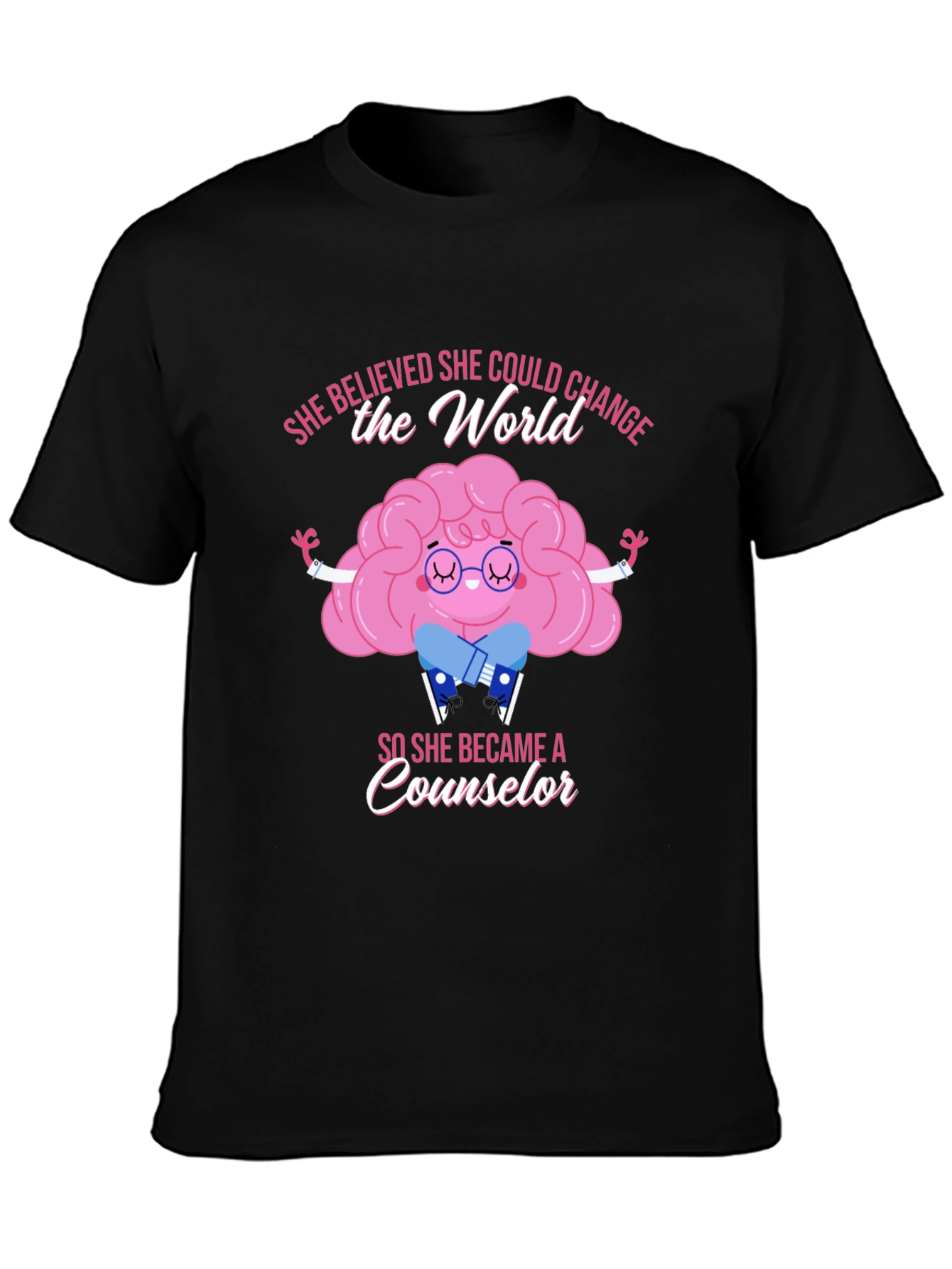 Counselor Brain Graphic T-Shirt - She Believed...