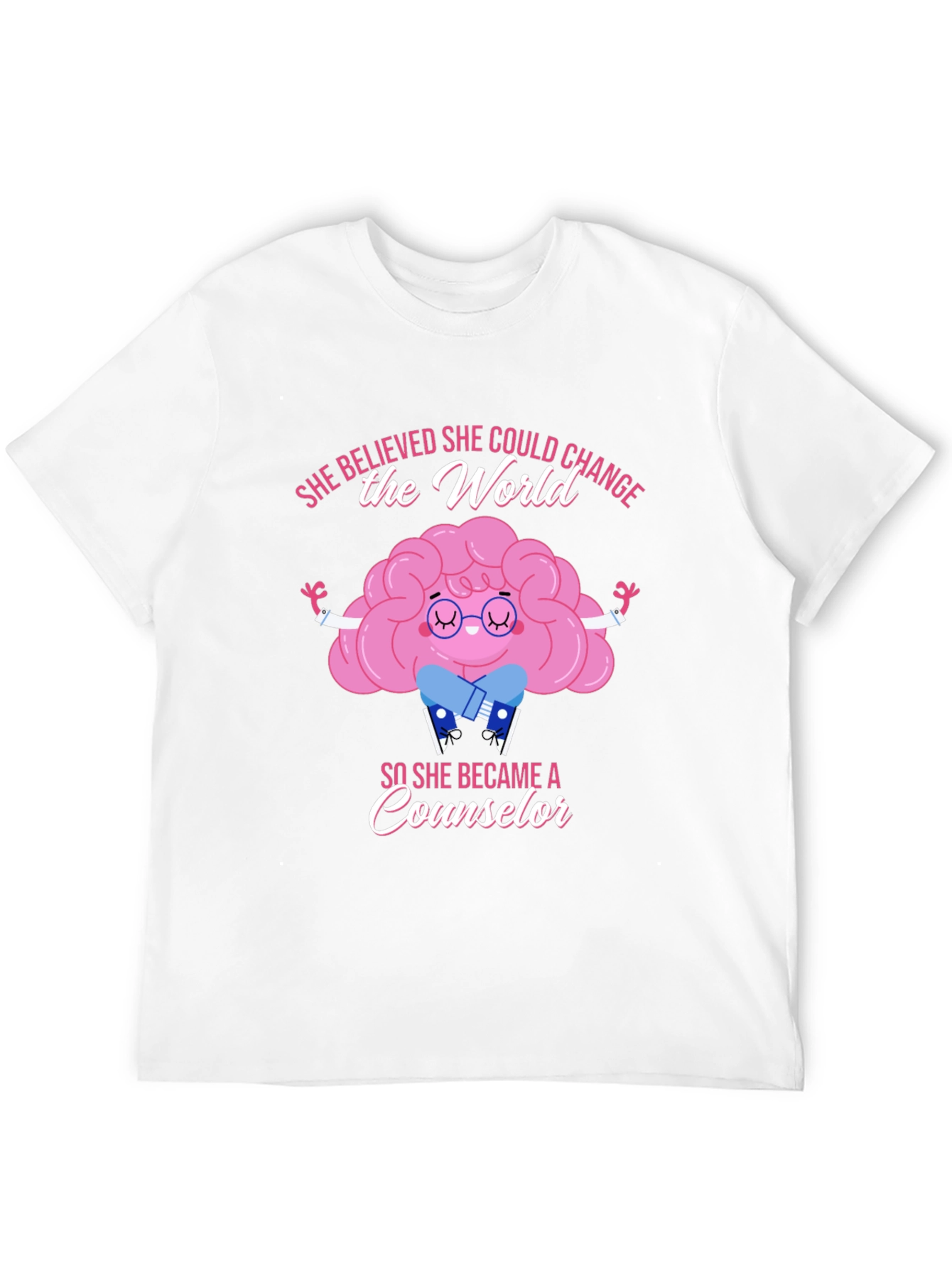 Counselor Brain Graphic T-Shirt - She Believed...