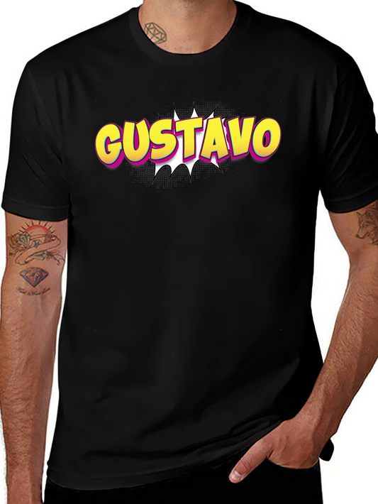 Gustavo Comic Style Black T-Shirt