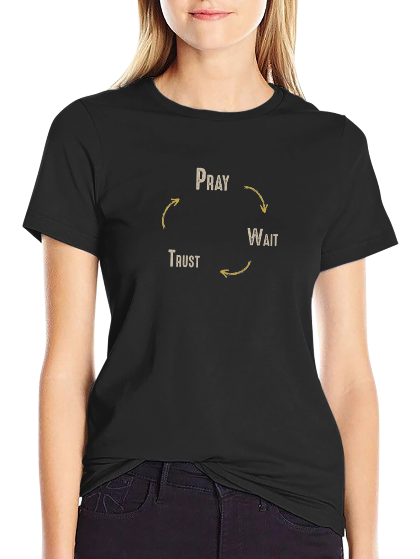 Pray Wait Trust Cycle Black T-Shirt