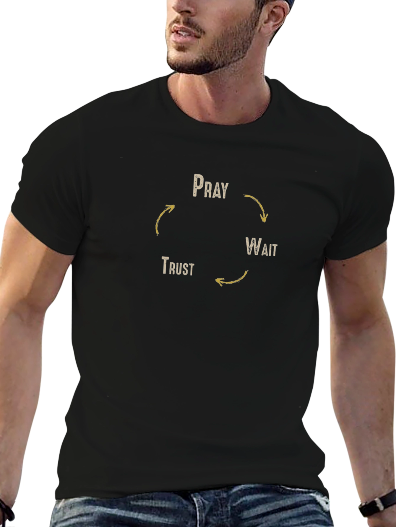 Pray Wait Trust Cycle Black T-Shirt