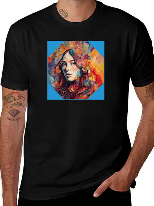 Colorful Floral Woman Graphic T-Shirt