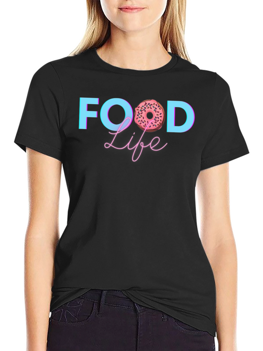 Food Life Donut Graphic T-Shirt - Casual Tee