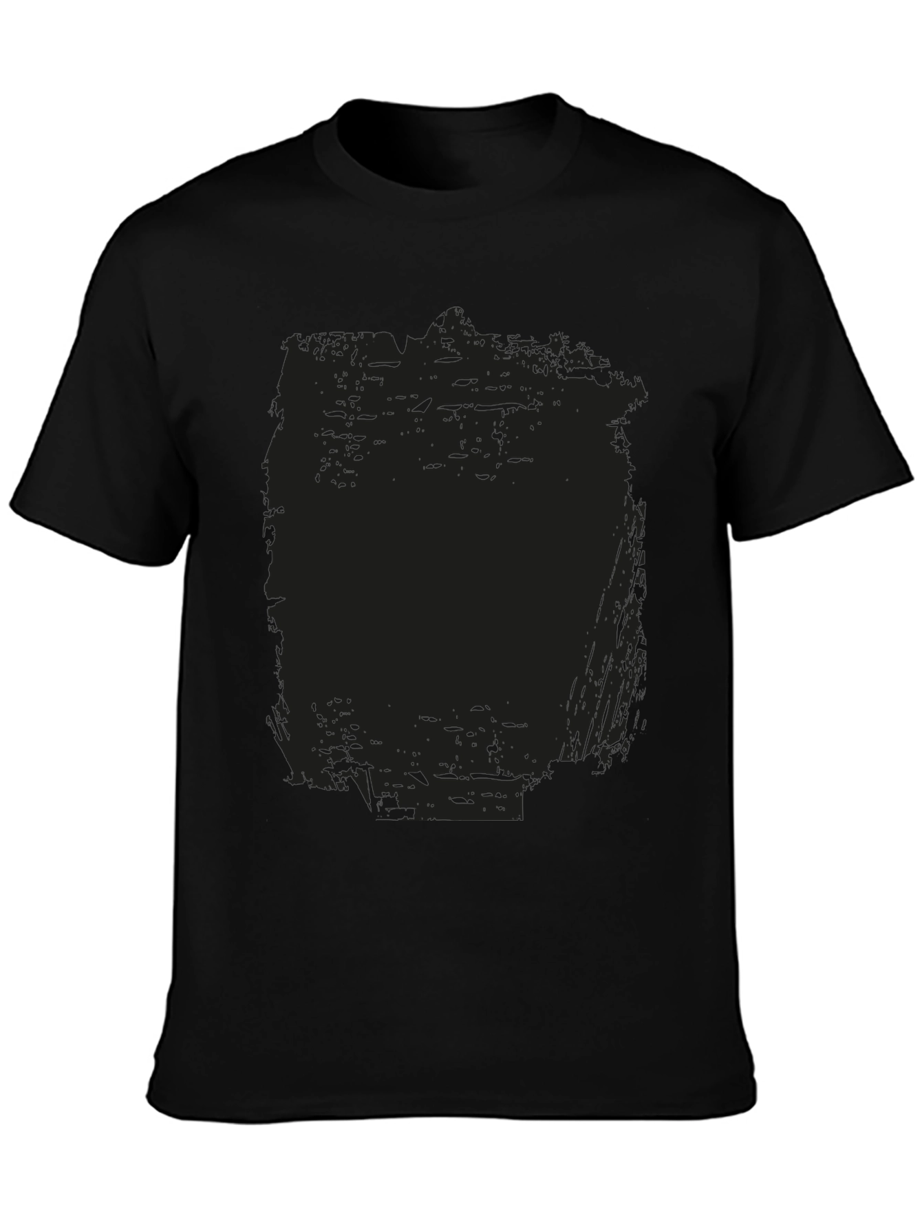 Mens Black Crew Neck Graphic T-Shirt