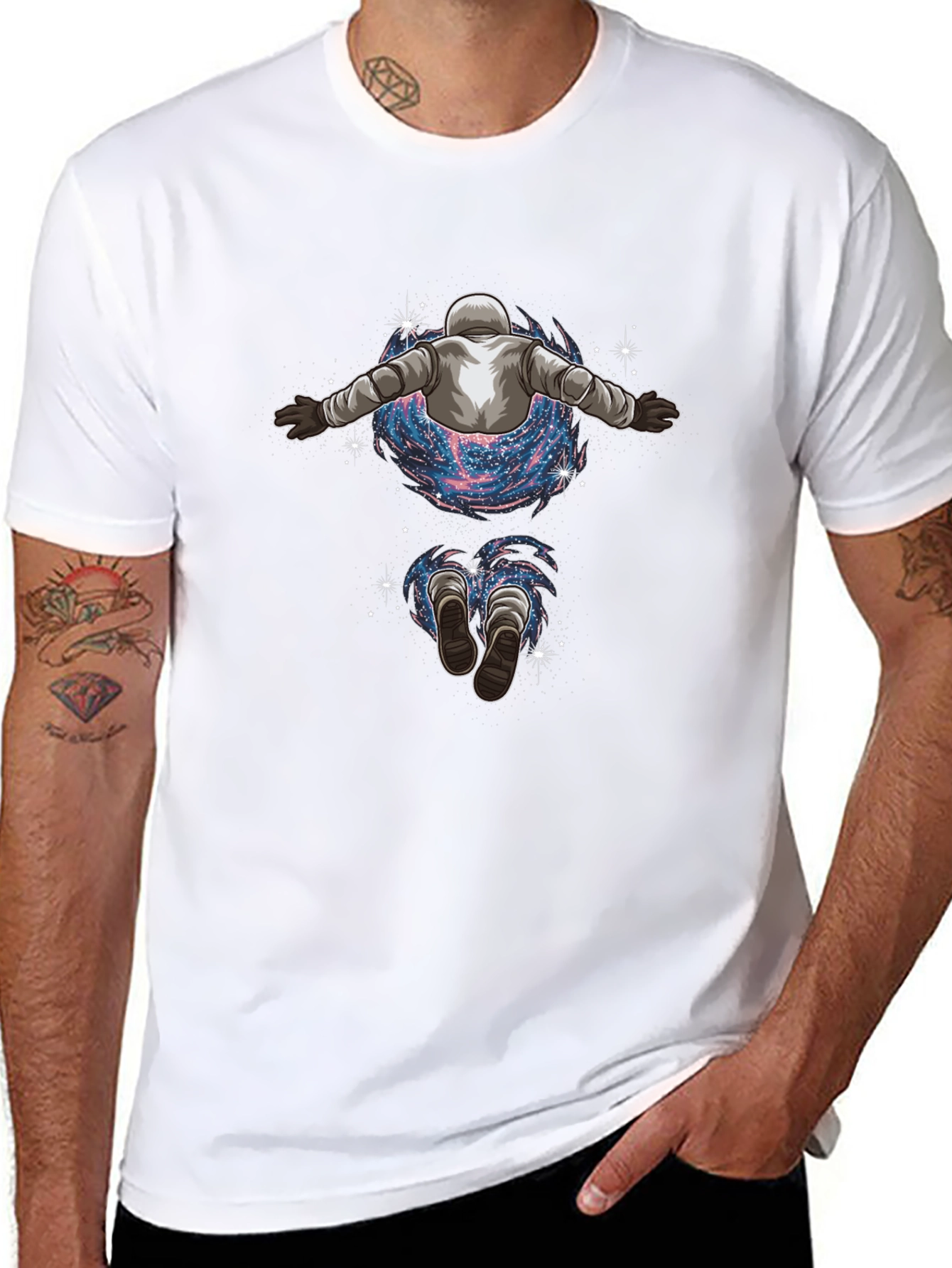 Astronaut Galaxy Black Graphic Tee