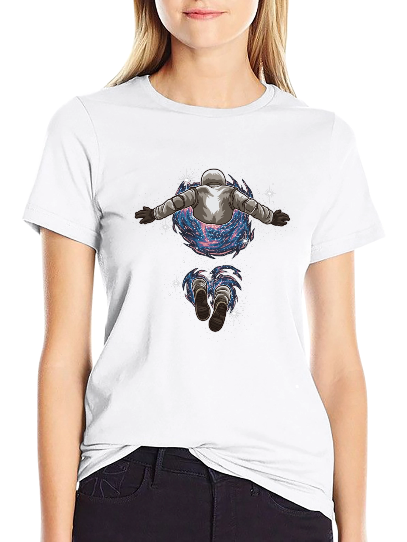 Astronaut Galaxy Black Graphic Tee