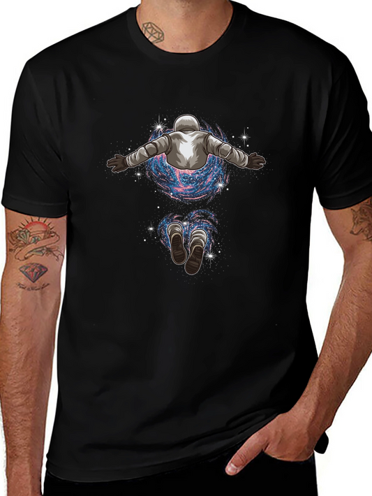 Astronaut Galaxy Black Graphic Tee