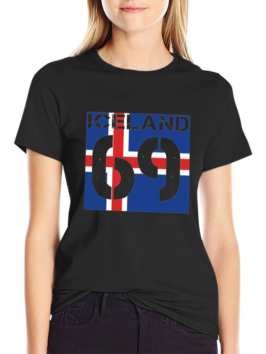 Iceland Flag T-Shirt - Mens Black Tee