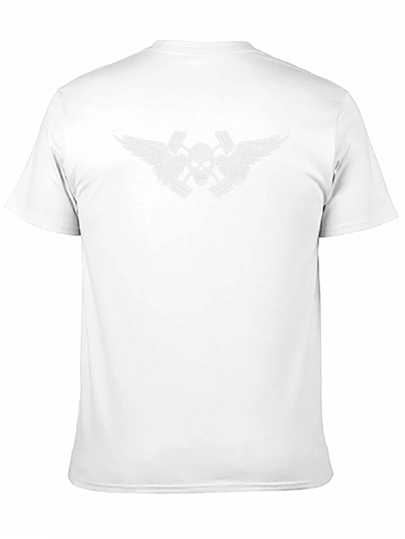 Skull & Dumbbell Wings Graphic T-Shirt - Black