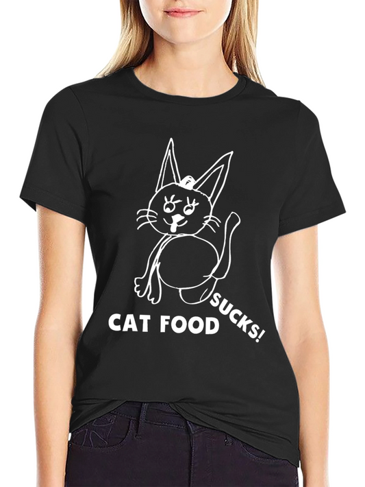 Cat Food Sucks T-Shirt Black