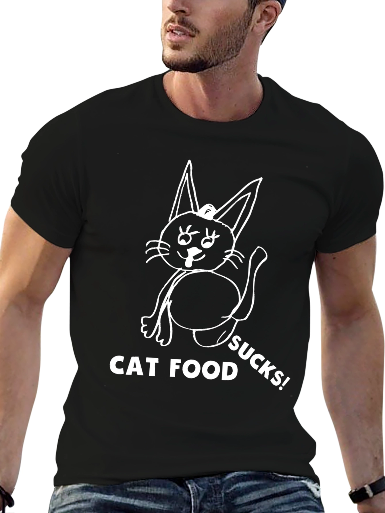 Cat Food Sucks T-Shirt Black