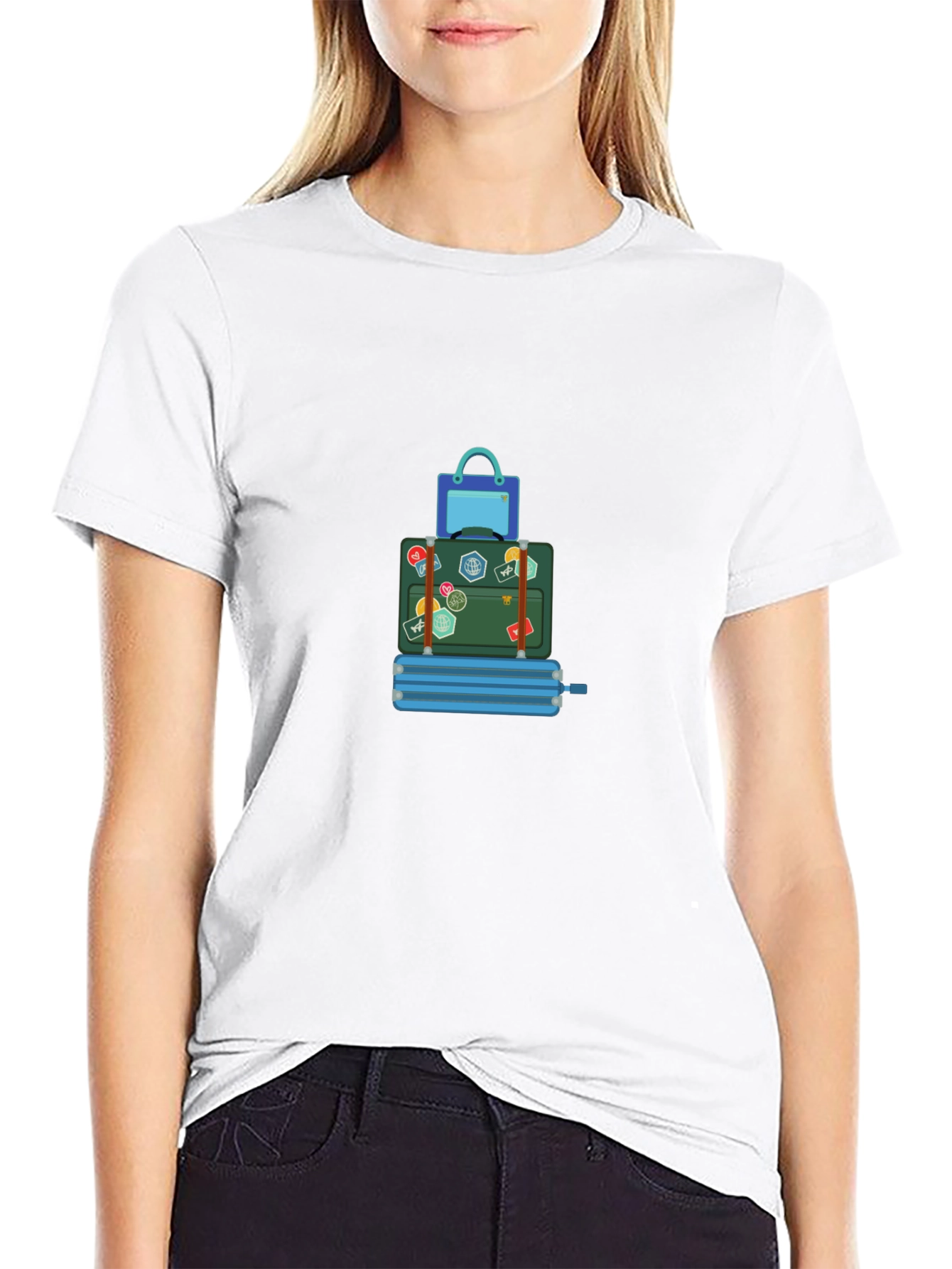 Travel Stack Graphic T-Shirt - Black