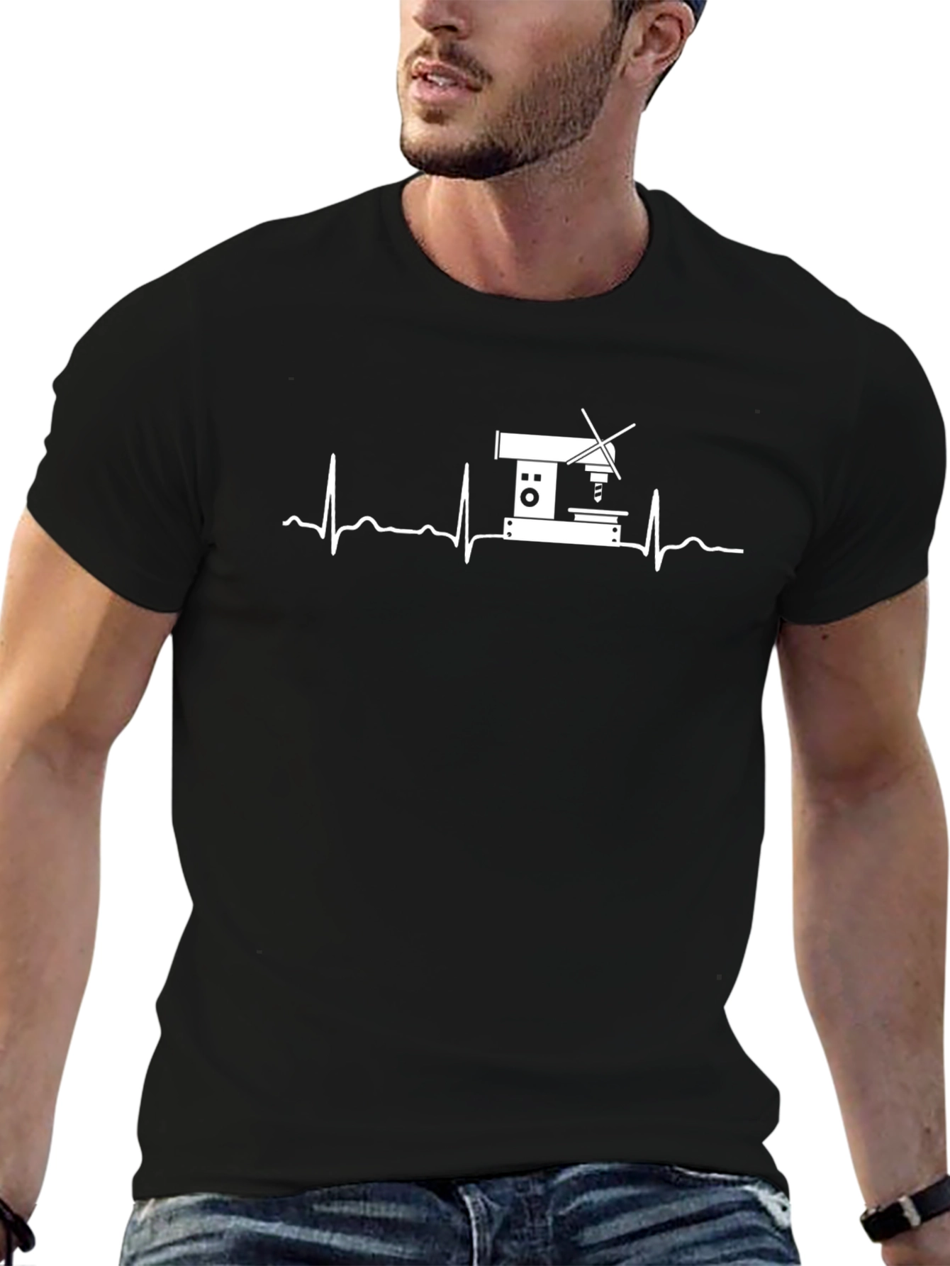 Scientist Heartbeat T-Shirt - Black
