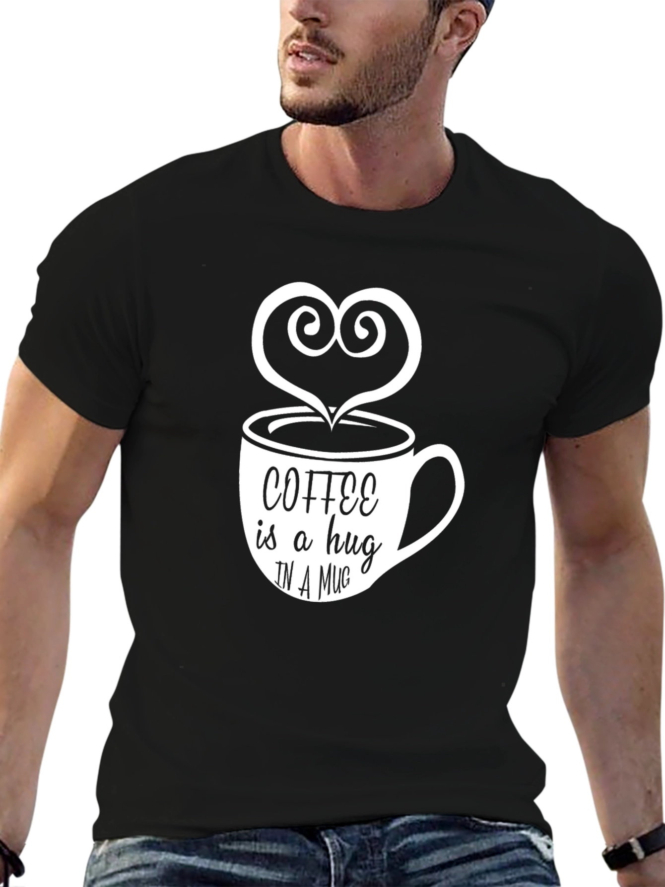 Coffee is a Hug T-Shirt - Unisex Black Tee