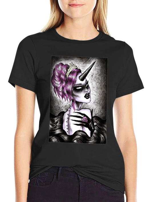 Gothic Unicorn Graphic Tee - Black