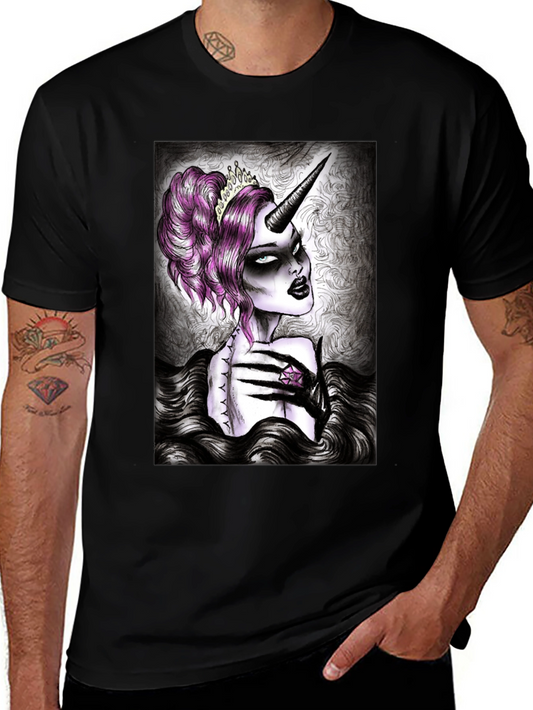 Gothic Unicorn Graphic Tee - Black
