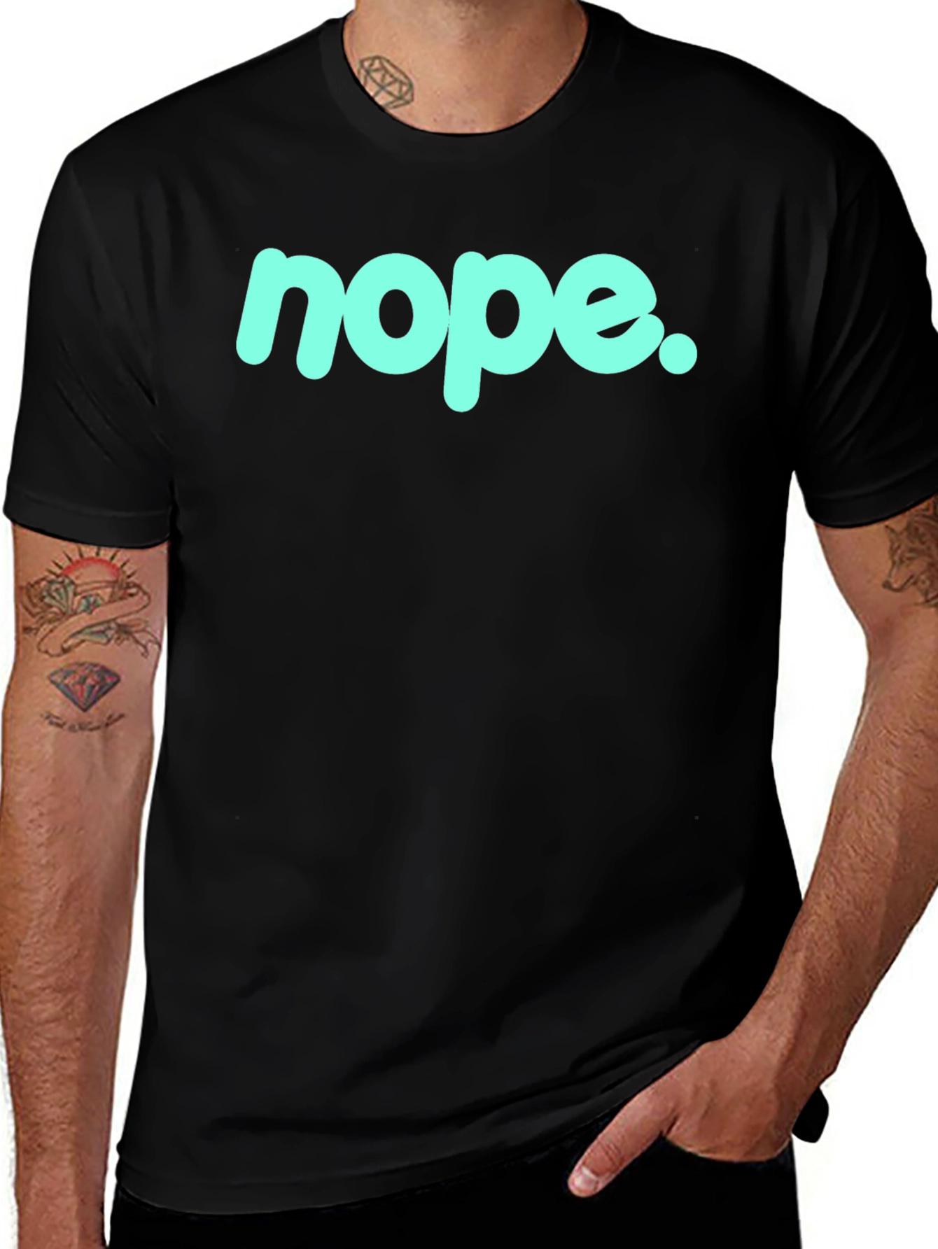 Nope Graphic Tee - Casual Black T-Shirt