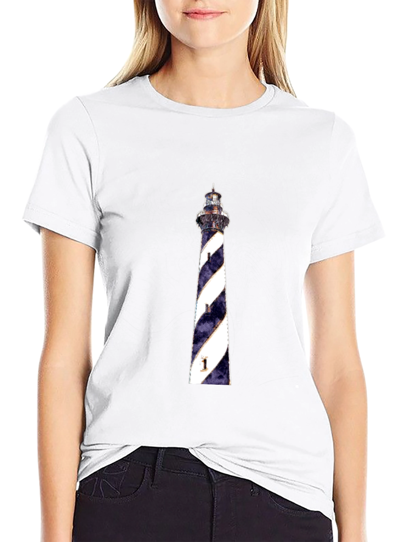 Lighthouse Graphic Tee - Black Cotton