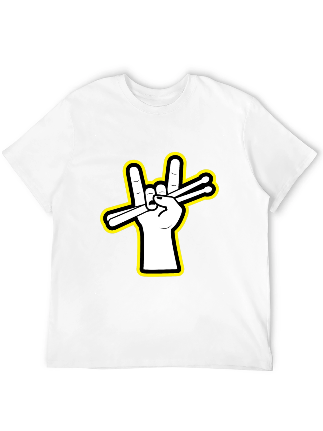 Drummer Hand Sign Black T-Shirt