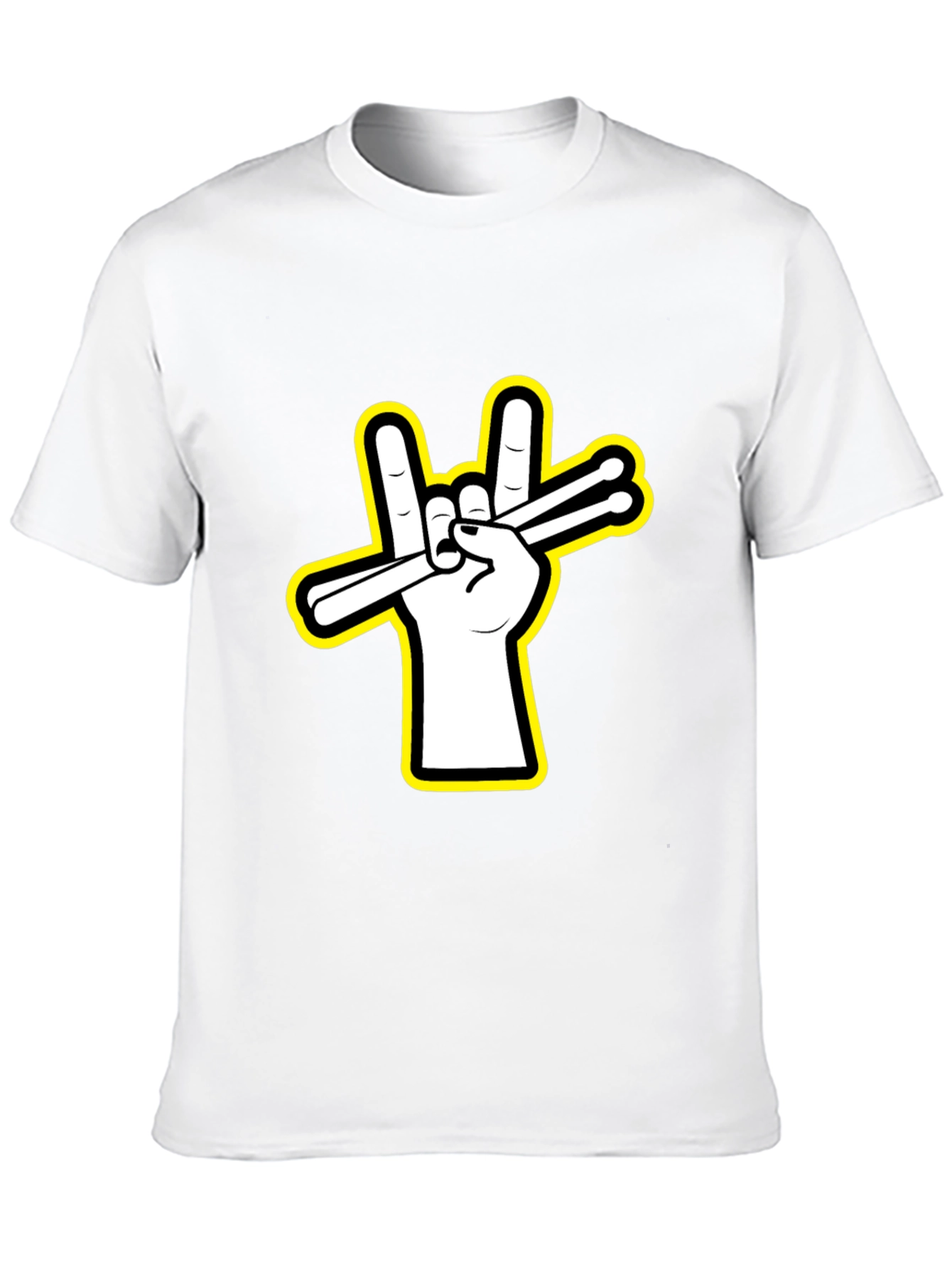 Drummer Hand Sign Black T-Shirt