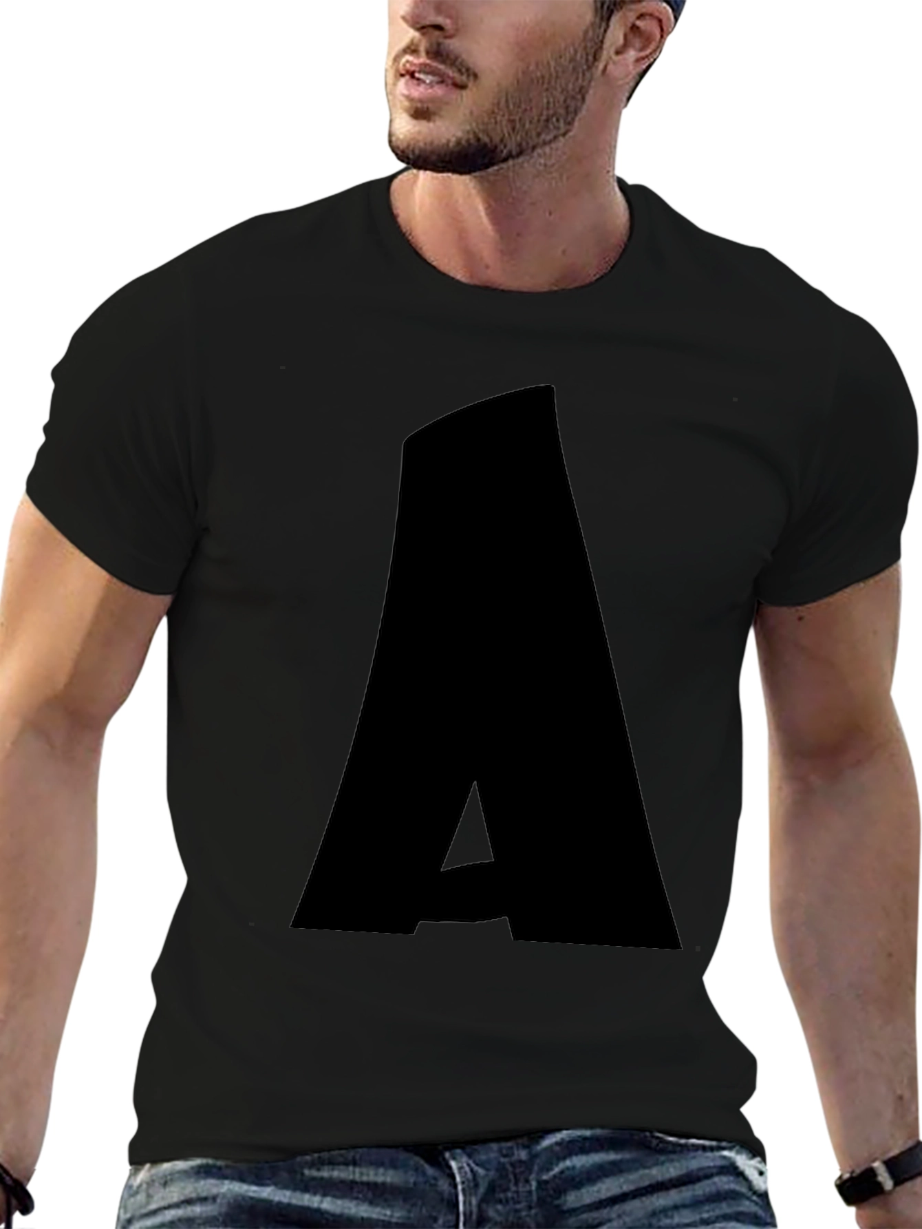 Bold A Graphic Tee - Stylish Black T-Shirt