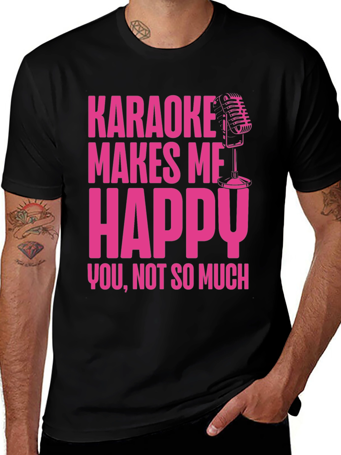 Karaoke Makes Me Happy Graphic T-Shirt