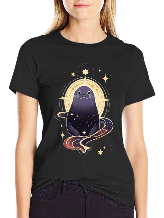 Cosmic Seal Graphic Tee - Black