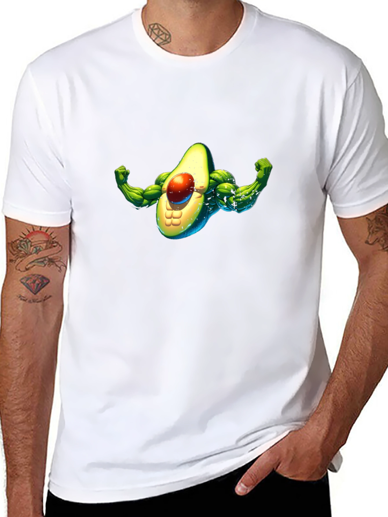Muscle Avocado Black T-Shirt