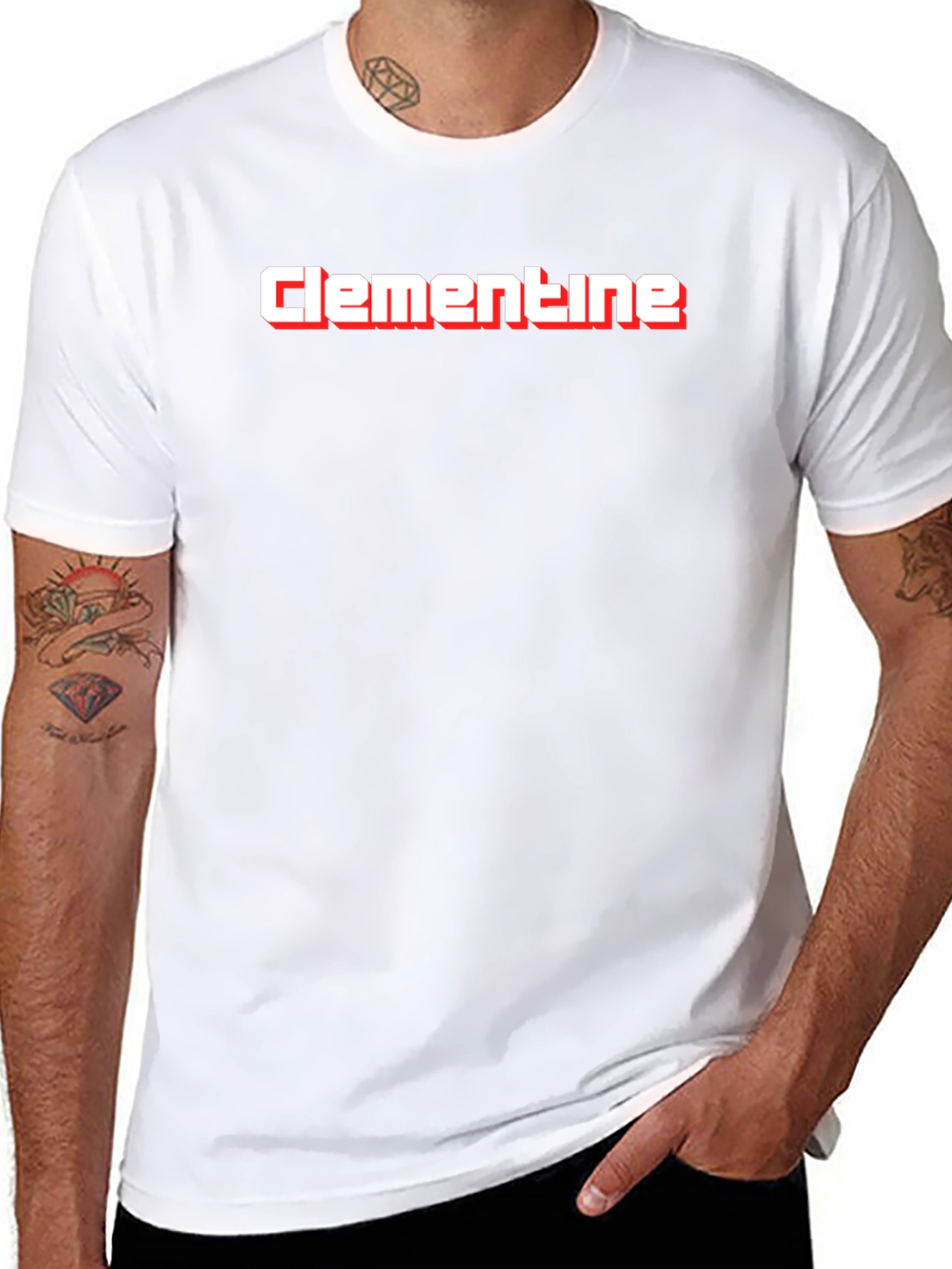 Clementine Graphic Tee - Black Cotton Blend T-Shirt