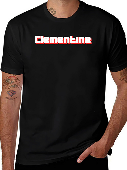 Clementine Graphic Tee - Black Cotton Blend T-Shirt