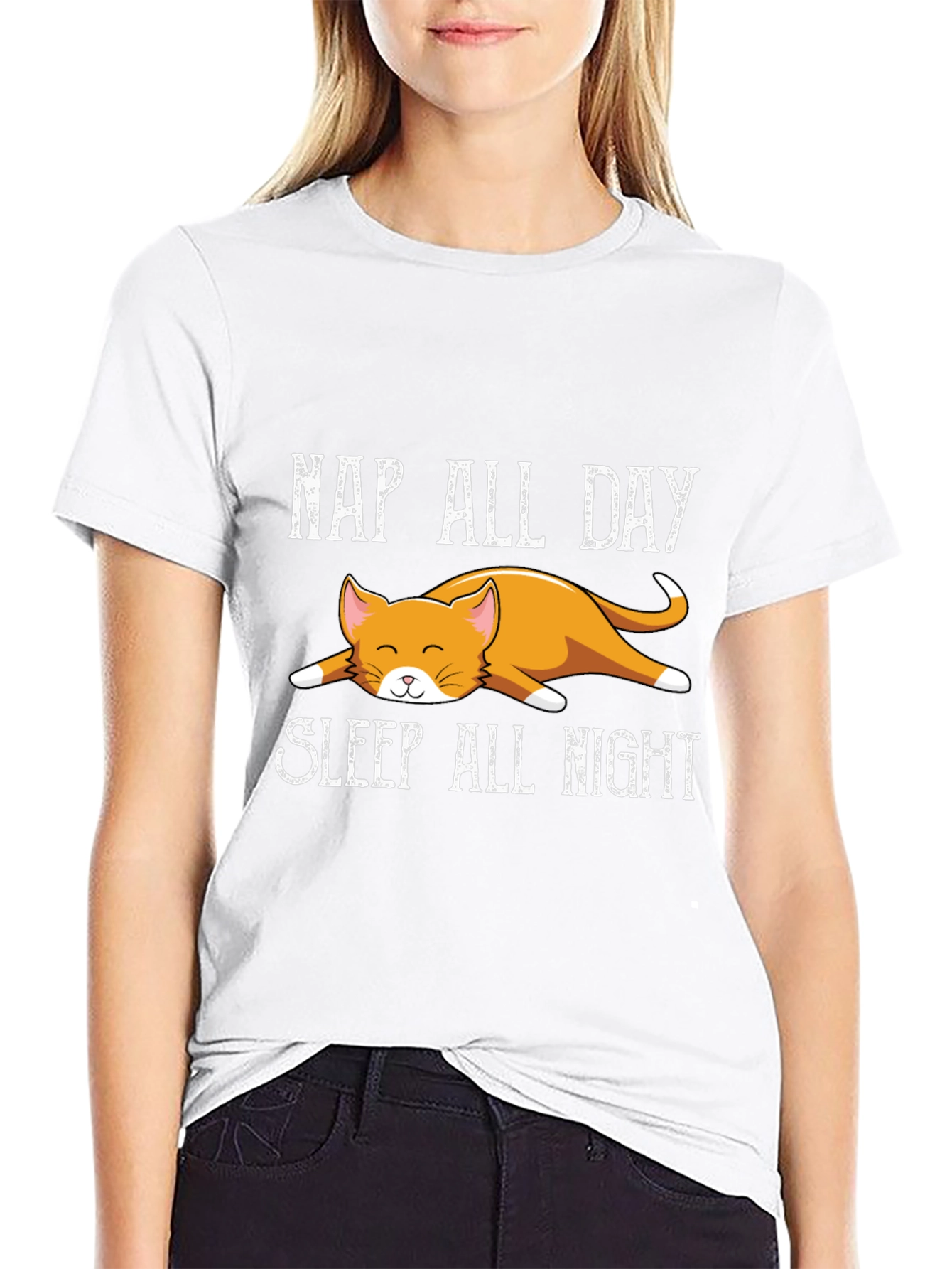 Nap All Day Sleep All Night Cat T-Shirt