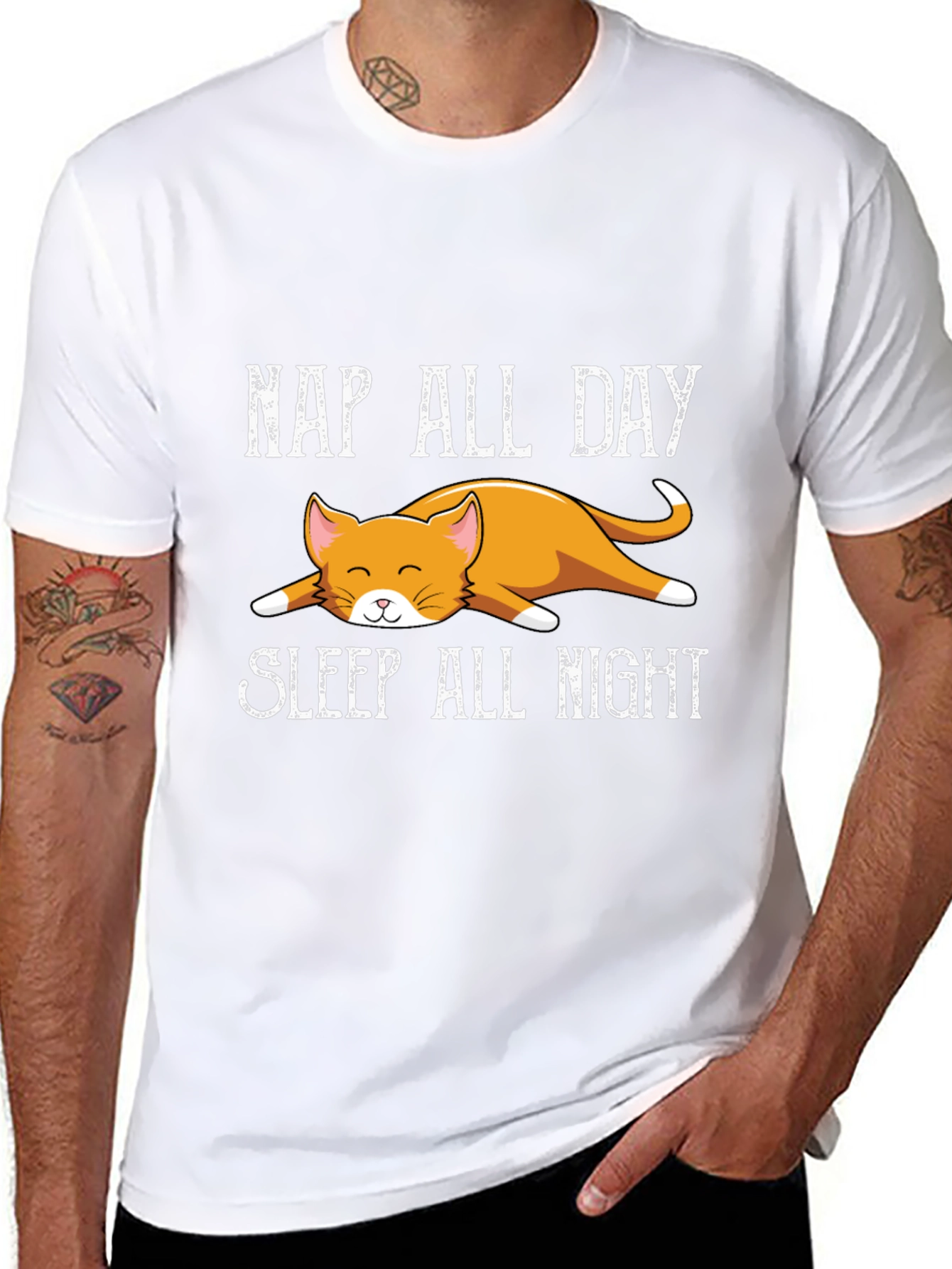 Nap All Day Sleep All Night Cat T-Shirt
