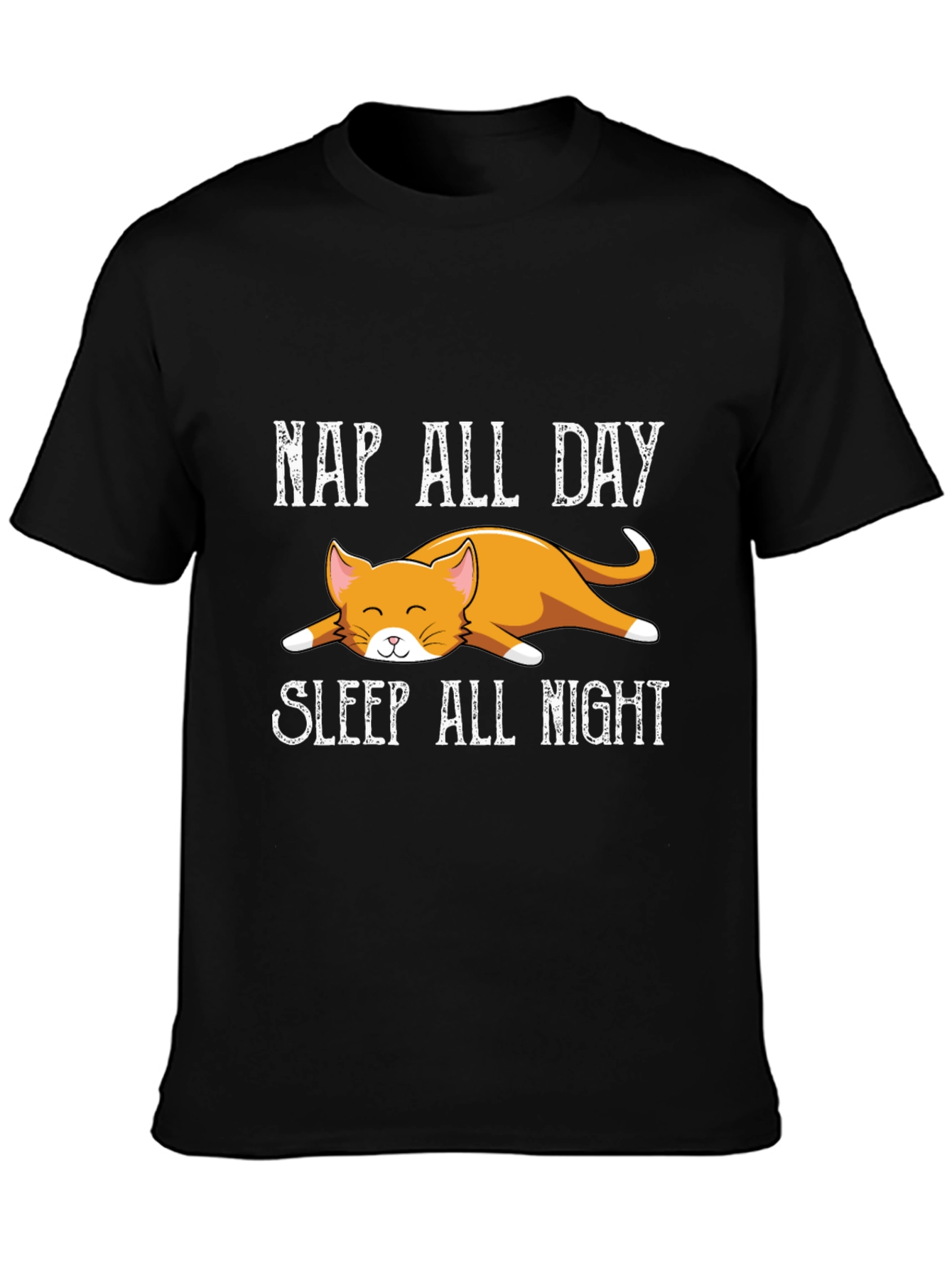 Nap All Day Sleep All Night Cat T-Shirt